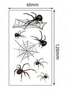 10 fogli di tatuaggi temporanei a forma di ragno, decorazioni per Ognissanti con ragnatela, kit per trucco gotico, decorazioni per feste