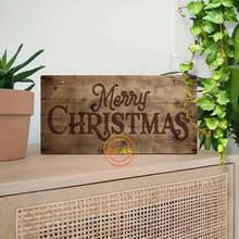 1pc, Vintage Farmhouse Christmas Welcome Sign - Rustic Wooden Hanging Decor With Santa Claus, "Merry Christmas" Text, Perfect For Entryway & Living Room Holiday Decoration, Holiday Door Decor | Vintage Christmas Sign | Carved Look, Christmas Decorations, Christmas Decor, 30*15cm(12*6inch) Christmas Decorations Home Christmas Gifts Christmas Decor