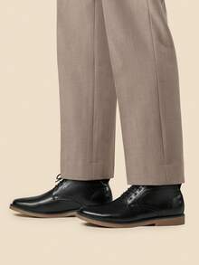 Men's Derby Oxfords Chukka Boots Formal Business Casual Leather Shoes - 黑色 - 查看 5