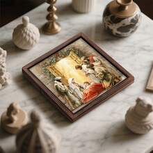 1 pièce/2 pièces Cadre photo en bois de scène de la Nativité, décorations de Noël, décoration de chambre, décoration de maison, décoration de chambre à coucher, décoration de salle de prière, décoration de table