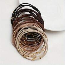 1 Stück modischer, vielseitiger, minimalistischer beiger nahtloser Haargummi, Haargummis, Haargummibänder, Haarseile