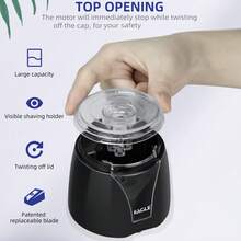 Eagle Electric Pencil Sharpener, Portable Pencil Sharpener, Blade To Fast Sharpen, Reusable And Replaceable Blade, Suitable For Home And Office Use, Black/Pink/Blue - Black - View 6