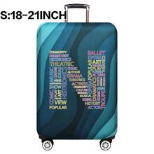 弹性行李箱套旅行箱套，带文字字母印花，适用于 18 至 32 英寸行李保护套，适用于户外旅行商务时尚图形图案，适用于男女旅行配件涤纶行李箱学生返校用品袋，适用于学校配件，行李保护器返校用品大学宿舍学生必备品，适用于男士女士假期旅行必备品户外包，适用于学校配件 - 藍色 - 查看 76