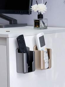 1 pieza Soporte multifuncional para control remoto, soporte de pared para teléfono y organizador, caja de almacenamiento autoadhesiva para el dormitorio, soporte de carga de plástico y soporte para control remoto, caja de almacenamiento para control remoto de aire acondicionado, organizador de almacenamiento de control remoto de silicona, sin taladro, inodoro, estante para control remoto de TV y aire acondicionado