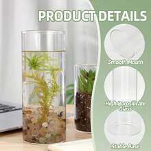 Tomnk 15/30/45 Pcs Clear Glass Cylinder Vases Set, 5 Sizes Tall Hurricane Candle Holders, Floating Candle Vase For Wedding Centerpieces, Party, Home Table Shelf Decor, Glass Flower Vase For Farmhouse, Church, Dinner Party, Floating Candles, Mother's Day Decor, Ideal Mother's Day Gift - 無色 - 查看 4