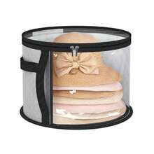 1 Piece Foldable Multi-Functional Scarf, Towel, Hat, Sock, Toy, Clothing Storage Bucket, Wardrobe Storage Wonder, Travel Portable Storage Bag, Accessory Storage BagFoldable Hat Storage Box With Reinforced Handle, Double Zipper Closet Organization And Storage Clothes Organizer Bedroom