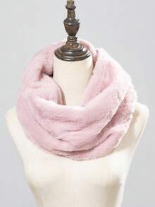 1件时尚毛绒交叉领保暖衫，冬季连衣裙适用 - 彩色 - 查看 7