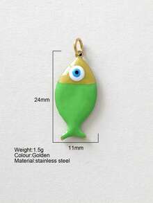 1 pieza Accesorio decorativo con forma de pez de acero inoxidable lindo, colgante DIY, para uso diario