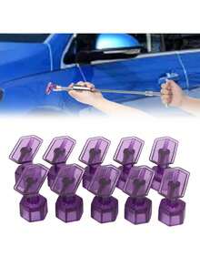 10Pcs Glue Tabs Dent Removal Tools Pdr Car Dent Repair Car Dent Removal Tool - Purple - View 3