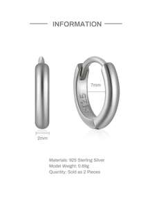 EleRunis 1 对 925 纯银经典方晶锆石 5 毫米 - 9 毫米耳环 18K 镀金防过敏微型软骨耳环穿孔时尚珠宝适合女性日常佩戴 - 銀色 - 查看 19