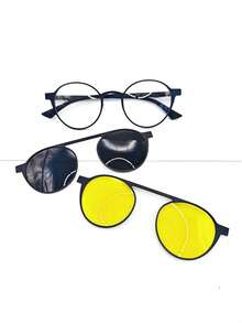 1PC Armacao de Óculos de aluminio,Clip-On, 3 em 1