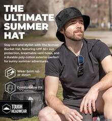 Sombrero para el sol estilo cubeta para hombres y mujeres – Protección UV UPF 50, empacable, de pescador de verano para pesca, safari, playa y navegar - marino - Ver 4