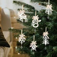 Christmas Party Christmas Tree Decorations, Creative Iron Icicle Hanging Ornaments, Reindeer, Snowman, Snowflake, Star Christmas Tree Hanging Decorations, Christmas Atmosphere Scene Decor