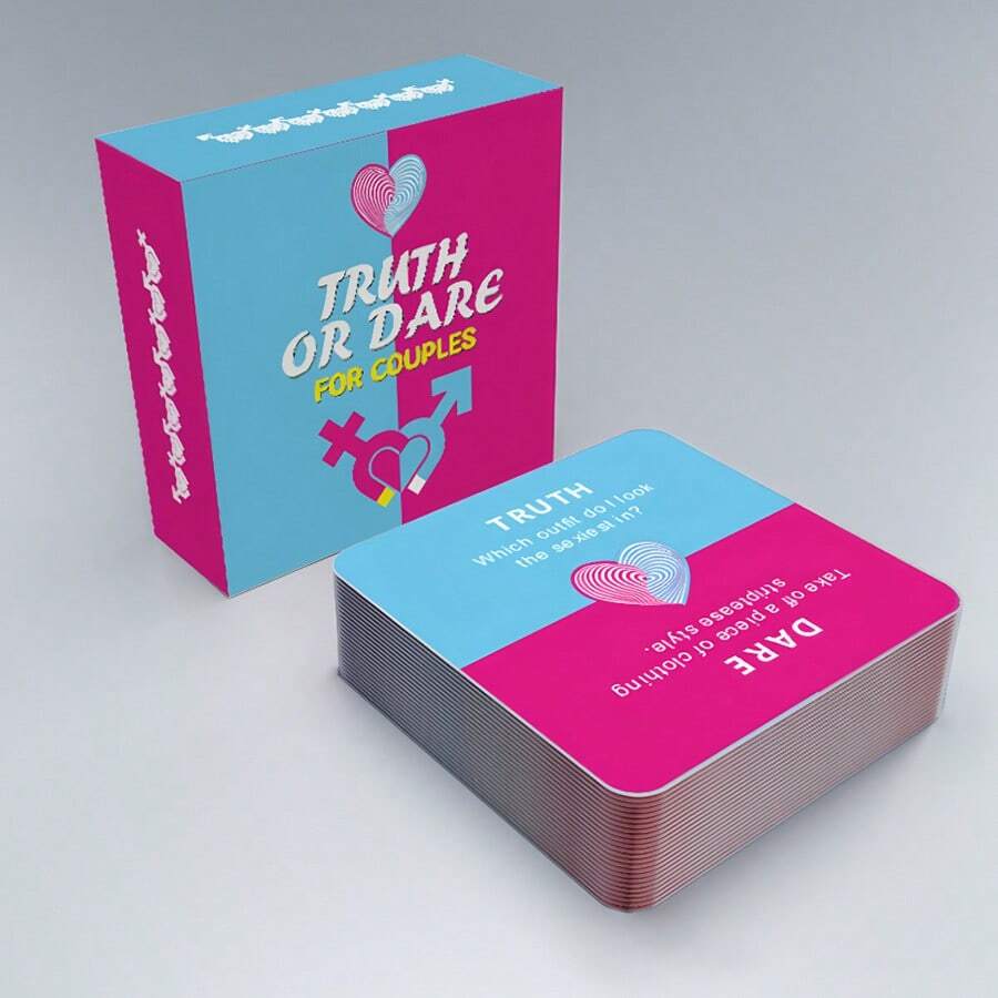 1 盒迷你真心话大冒险，亲密浪漫的情侣游戏卡，有趣的设计便携式旅行伴侣，适合情侣约会之夜、派对娱乐，增强情感互动，是情人节、万圣节、圣诞节的理想礼物 - 紅色 - 查看 1