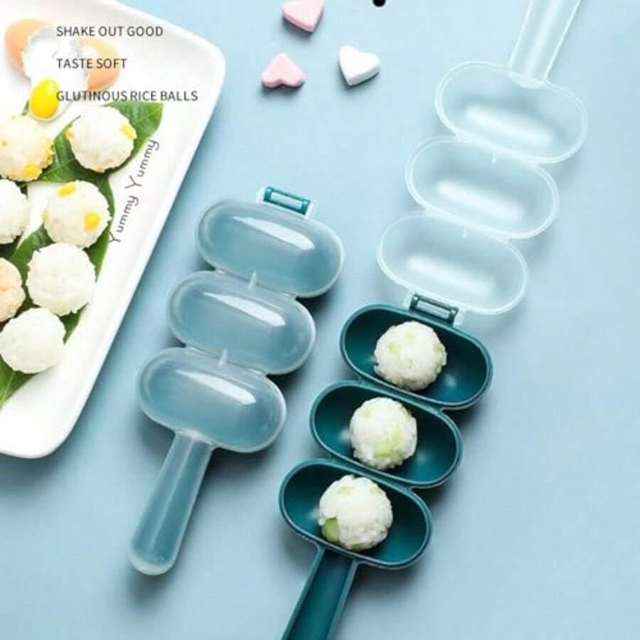 2Pcs Blue Silicone Sphere Rice Ball Maker Mould Shaker Rice Ball Mold ...