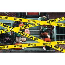 1,9 pouces x 82 pieds Rouleau de ruban d'avertissement décorations d'Halloween Ruban d'avertissement d'Halloween Ruban d'avertissement effrayant pour décorations de fête d'Halloween intérieur extérieur