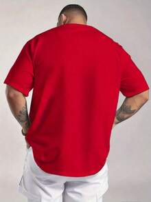 "F@K AROUND & FIND OUT" Graphic T-Shirt - 180g Heavy Cotton Crew Neck T-Shirt With Bold Orange And Green Graffiti Print, Breathable Short Sleeve Shirt For Summer, Casual Streetwear And Outdoor Activities, Everyday Wear Shirt Street Fashion Comfortable Fit, Everyday Wear, Match With Shorts, Outdoor Sports, Golf, Fishing Activities, Sports Shirt, Great Gift, Graphic T-Shirt, T-Shirt-White And Navy Off-The-Shoulder Cropped Top - 紅色 - 查看 2