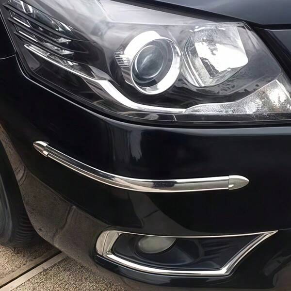 4 piezas de tiras protectoras para el borde del parachoques del coche | Protector de parachoques, resistente a arañazos, resistente al impacto, instalación adhesiva, se ajusta a la mayoría de los vehículos, material de alta elasticidad práctico, anti-colisión, diseño de pegatina resistente a arañazos, ajuste preciso del parachoques, fácil instalación, excelente protección exterior del automóvil