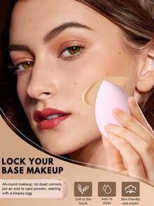 46件套专业及新手友好型旅行化妆套装：25支超柔软优质合成纤维刷（粉底/散粉/腮红/眼影/眼线）+ 3个双用途美妆蛋 + 5个三角天鹅绒粉扑 + 3个指套粉扑 + 4个迷你晕染海绵 + 3个圆形粉底粉扑 + 实用硅胶刷具清洁碗 + 防水大容量化妆包 + 不锈钢睫毛夹（硅胶垫）——适合日常化妆、度假、送礼、旅行、旅行必备、情人节礼物、经济实惠的旅行化妆刷套装、送给女性的礼物、化妆师的礼物、专业全套化妆工具 - 彩色 - 查看 10