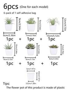 1 Stück/6 Stücke Simulierte kleine Sukkulenten Topfpflanzen, geeignet für die Dekoration in Wohnzimmern, Badezimmern, Büros, zu Thanksgiving, Erntedankfest, Weihnachten sowie auf Partytischen in Gärten und Versammlungen.