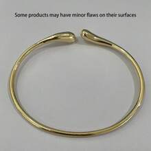 1 件欧美设计熔岩开口臂链，时尚液体流动风格金属臂手链（实际形状扁平，可自由调节）