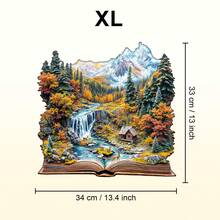 1 件秋季仙境不对称形状木制拼图玩具，独特的派对游戏礼物，装饰艺术拼图，桌面魔术拼图，创意儿童益智拼图，节日礼物，成人木制拼图，圣诞礼物，返校礼物，生日礼物（2D 拼图） - 彩色 - 查看 10