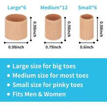24PCS Gel Toe Protectors Covers, 0.98 Inches Toe Sleeve Tubes Pads Guards Blisters, Corn Cushions Women - 1 - Xem 2