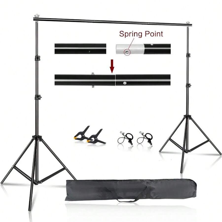 Kit de soporte de fondo de fotografía SH con sistema de soporte ajustable, fondos para estudio fotográfico, marco de pantalla verde Chromakey - Normal - Ver 1