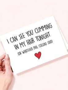 1pc Valentine's Day Card With Envelope - Funny & Sexy Naughty Greeting Card For Husband, Boyfriend, Fiance - Blank Inside For Anniversary, Birthday Or Valentine's Gift