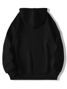 Sudadera con capucha beige para hombres - Patrón de cantante de Paulo Londra impreso - Sudadera de estilo urbano de manga larga - Lavable aáquina, ropa de otoño e invierno - Unisex, adecuada - Negro - Ver 2