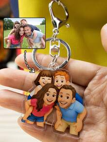 Customized Photo Keychain, Cute Keychain, Customizable Photo Bag Pendant, Unisex Keychain, Christmas Gift, Customized Cartoon Acrylic Keychain, Birthday Gift, Anniversary Gift, Gift For Friends, Family, Students, Moms, Boys, Girls, Personalized Gift - Style a - View 3