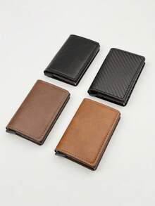 Billetera minimalista ultradelgada con bloqueo RFID para hombres, monedero delgado, portador de tarjetas de aleación de aluminio con botón lateral, soporte para identificación y licencia de conducir, regalo adecuado para adolescentes, casual de verano, al aire libre, deportivo, vacaciones, viajes, graduación, accesorios de vestir, regalos de cumpleaños para hombres, bolso negro - Multicolor - Ver 11