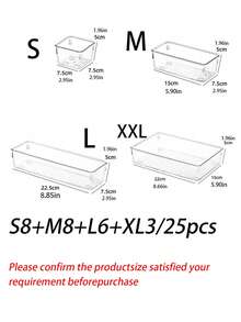 1/5/7件可堆叠抽屉式化妆品收纳盒，透明PET材质，优雅的化妆品收纳盒，适用于护肤品、厨房用品、学生用品、办公用品、返校用品、圣诞家居装饰、装饰、圣诞节、餐桌装饰、木制托盘、老式钱币风格、花瓶、盘子、木制托盘、盘子、咖啡桌、装饰托盘、餐桌装饰、家居饰品、黑色饰品、沙发扶手托盘、波西米亚风、假日海滩、浴室收纳、卧室收纳、大容量 - 彩色 - 查看 27