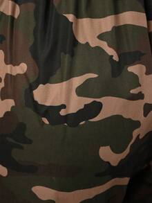 Women's Casual Camouflage Cargo Overalls Pants, Street Fashion Trousers For Autumn - Army Green - View 6