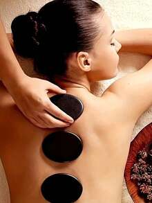 4/6 Pcs Large Hot Stone Massage Set: Professional Essential Thermotherapy Device For Relaxation And Pain Relief - No Power Required, No Batteries Required - Black - View 1