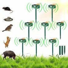 Solar-Powered Ultrasonic Pest Repellent For Cats And Animals [2024 New Model] With Infrared Sensor, 12m Range, IP65 Waterproof, Repels Birds And Dogs, Easy Installation For Yard Use - Multicolor - Ver 11