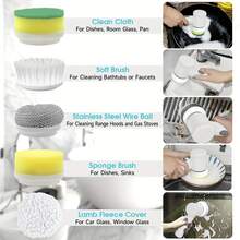 IAGREEA 5-In-1 Rechargeable Electric Cleaning Brush Set With USB Charging, Medium Hardness, Multi-Purpose Handheld Brush Tool Kit For Bathroom, Kitchen, Bedroom, Living Room, Toilet - Includes 5 Brush Heads,500 Mah