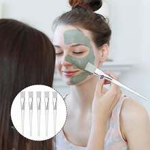 5 PIEZAS Cepillo para mascarilla facial transparente, cepillos de maquillaje para herramientas cosméticas para aplicación de mascarilla facial y mascarilla para ojos, y necesidades de bricolaje