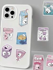 50 pièces Autocollants alimentaires fantômes pour cahier, journal, agenda, guitare, violon, bagage, armoire, skateboard, casque, décoration de moto, cadeau de rentrée scolaire, décoration d'Halloween