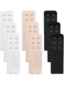 10pcs/1/3/6/9pcs Bra Extender 2Hook3Row, Elongated, Underwear Accessories,Elastic, Adjustable, Underwear Extension Buckle, Bra Extension Buckle, Breasted Bra Back Buckle