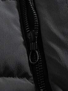 Men's Fashionable Casual Outdoor Sports Coat, Thickened Mid-Length Jacket For Winter - Black - View 5