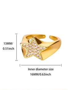 Zirconia Owl Shape Rings For Women Gold Color Geometric Owl Adjustable Finger Rings Wedding Couple Luxury Jewelry Gifts Valentine's Day Gift - Yellow Gold - View 13
