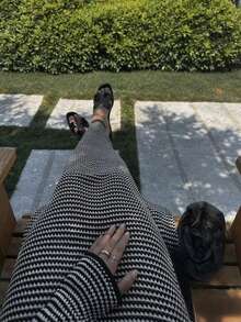 女士复古条纹休闲罗纹度假海滩日常装、长袖秋季装、圣诞节装、返校装、Y2K 装 - 黑與白 - 查看 6