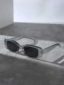 1pc Unisex Y2K Fashionable Square Frame Personality Photo Eyeglasses For Beach And Summer Daily Wear. Shades Accessories Halloween Beach Accessories Glasses Shades Looks Street Style And Suit For Sweater Jacket Sweatshirt Hoodie Leather Pants And Cargo Pants - 淺灰色 - 查看 11