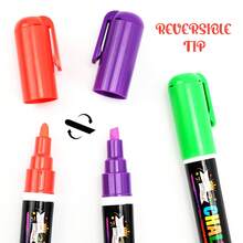 Marcadores de giz líquido de 8 cores para quadros-negros - Canetas marcadoras de quadro branco com cores vibrantes e apagáveis, para quadros-negros, janelas, quadros-negros, vidros, marcadores de janela apagáveis para carros