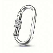 1pc O-Ring Stainless Steel Spring Snap Hook, 4500lbs Load Capacity, With Spiral Lock Fastener, Equipment Connector Ring, For Hammock, Travel, Cycling Backpack, Pet Leash - Durable Metal Industrial Style