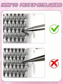 240PCS Fluffy Lash Clusters 60D, Individual Eyelash Thick Cluster Eyelash Extensions D Curl Lashes Clusters, DIY Lash Extension Kit Set, Lashes Clusters 200Pcs/300Pcs/240Pcs/168Pcs Individual Lashes 8-16MM Wispy Cluster Lashes Lash Clusters Kit, Lashes, Eyelashes, Fake Lashes.  ! !Random Style.