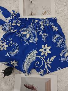 Women's Skirt Shorts - 花朵藍 - 查看 1