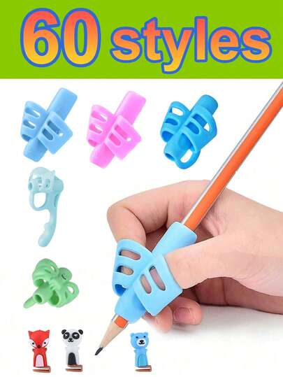 3/6 Pcs Pencil Grips For Handwriting Pencil Gripper Pencil Holder Posture Correction Training Writing For Special Needs (3 Packs-Blue Green Orange)Office,Pen Holder,Pencil Grippers,Handwriting Grip,Classroom Must Haves,Drawing, Student, Markers, Stationery,1/5/6pcs School Supplies, Office Supplies, Back To School