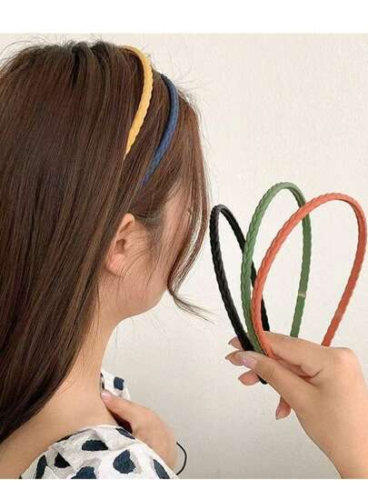 10 Stücke/Set bunte, süße Mädchen Kunststoff Geflecht Textur Haarband, rutschfestes Zahn-Design, passt zur Kopfform, vielseitig für Alltag, Date, Schuloutfit, geeignet für Frühlingsausflüge, Sommerschutz, Geburtstagsparty